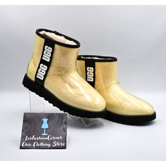 UGG Women's Natural/Black Rubber Classic Galaxy Bling Mini Boot Size 6 2940 - Picture 11 of 16